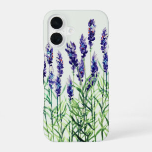 Coque iPhone 16 Lavande peinte à l'aquarelle