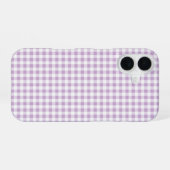 Coque iPhone 16 Lavender Gingham Phone Case (Verso Horizontal)