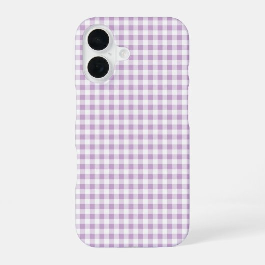 Coque iPhone 16 Lavender Gingham Phone Case (Verso)