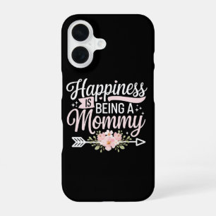 Coque iPhone 16 Le bonheur est d'être une maman florale Fête des M