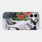 Coque iPhone 16 Le chat et les pavots (Verso Horizontal)