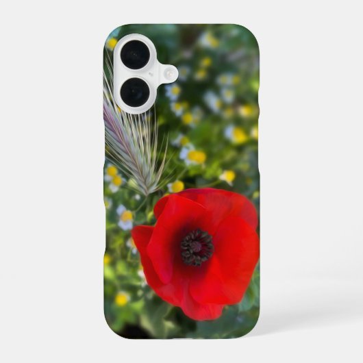 Coque iPhone 16 Le coquelicot rouge (Verso)