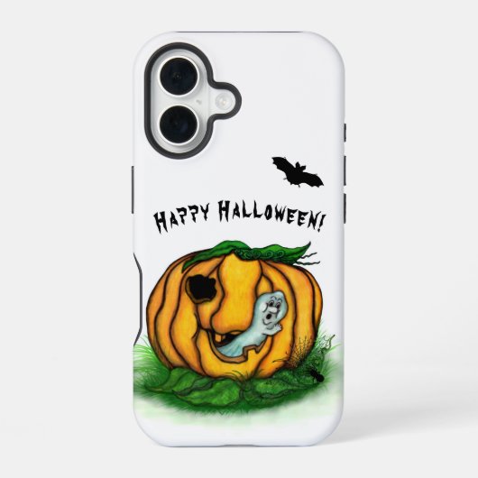 Coque iPhone 16 Le fantôme d'Halloween, chauve-souris, fantôme et  (Verso)