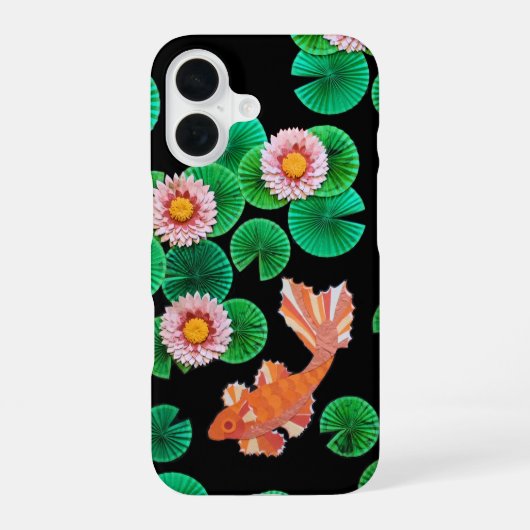 Coque iPhone 16 Le papier Koi Pond (Verso)