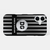 Coque iPhone 16 Lecteur Golf | Initiales en argent (Verso Horizontal)