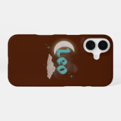 Coque iPhone 16 Léo Lune Céleste Nuage Étoiles Astrologie Art (Verso Horizontal)