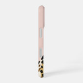 Coque iPhone 16 Léopard doré rose (Côté droit)