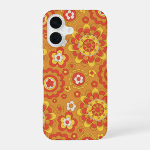Coque iPhone 16 les années 70 Floral Retro
