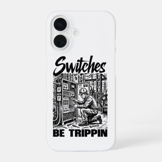 Coque iPhone 16 Les interrupteurs déconnent Ingénieur électricien (Verso)
