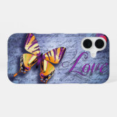 Coque iPhone 16 Les papillons aiment le bleu (Verso Horizontal)