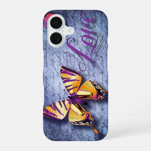 Coque iPhone 16 Les papillons aiment le bleu (Verso)