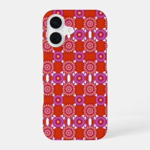 Coque iPhone 16 Lesbienne orgueil / motif de fleur miroir orange