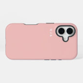 Coque iPhone 16 LETTRE INITIALE MINIMALE MONOGRAPHIQUE rose modern (Verso Horizontal)