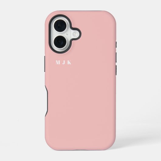 Coque iPhone 16 LETTRE INITIALE MINIMALE MONOGRAPHIQUE rose modern (Verso)