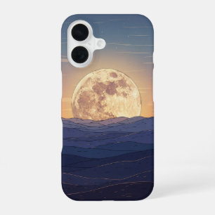 Coque iPhone 16 Lever de lune vintage sur les collines