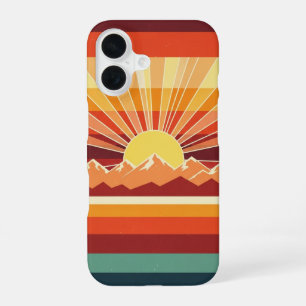 Coque iPhone 16 Levers de soleil Rétro Crêtes