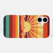 Coque iPhone 16 Levers de soleil Rétro Peaks (Verso Horizontal)