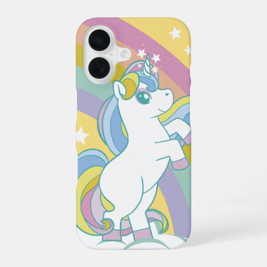 Coque iPhone 16 Licorne Arc-en-Ciel Pastel (Verso)