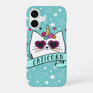 Coque iPhone 16 Licorne Féline Magique   Chat Licorne Dessin Animé
