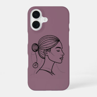 Coque iPhone 16 Ligne de femme élégante Profil | Féminin minimalis