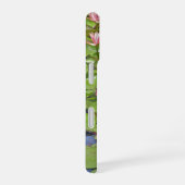 Coque iPhone 16 Ligne de nénuphars roses (Côté droit)