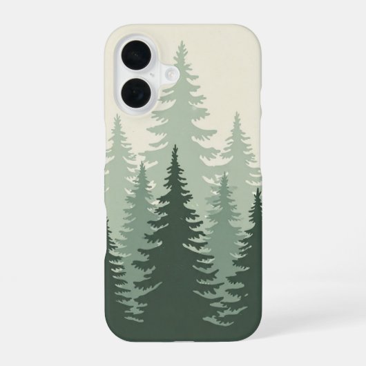 Coque iPhone 16 Lignes de forêt vintage (Verso)