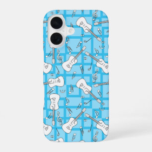 Coque iPhone 16 Lignes de guitare notes de musique