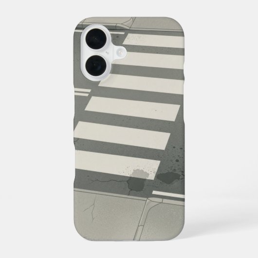 Coque iPhone 16 Lignes de passage piéton rétro (Verso)