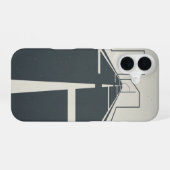 Coque iPhone 16 Lignes de séparation de route rétro (Verso Horizontal)