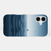 Coque iPhone 16 Lignes d'horizon océanique vintage (Verso Horizontal)