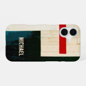 Coque iPhone 16 Lignes et Marquages de Plancher en Bois Rustique (Verso Horizontal)