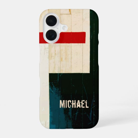 Coque iPhone 16 Lignes et Marquages de Plancher en Bois Rustique (Verso)