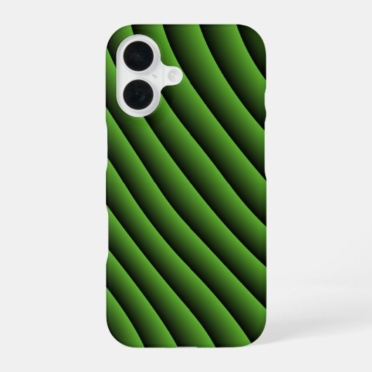 Coque iPhone 16 Lignes ondulées vertes hypnotiques (Verso)