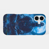 Coque iPhone 16 L'illumination en bleu (Verso Horizontal)