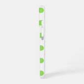 Coque iPhone 16 Lime et pois blancs (Côté gauche)