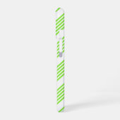 Coque iPhone 16 Lime vert et blanc cinq bandes motif (Côté gauche)