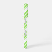 Coque iPhone 16 Lime vert et blanc cinq bandes motif (Côté droit)