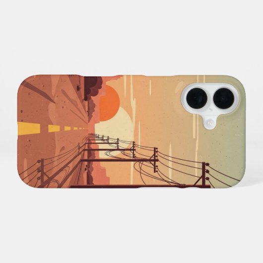 Coque iPhone 16 Lines Into Distance (Verso Horizontal)