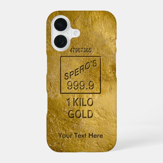 Coque iPhone 16 Lingot d'or (Verso)