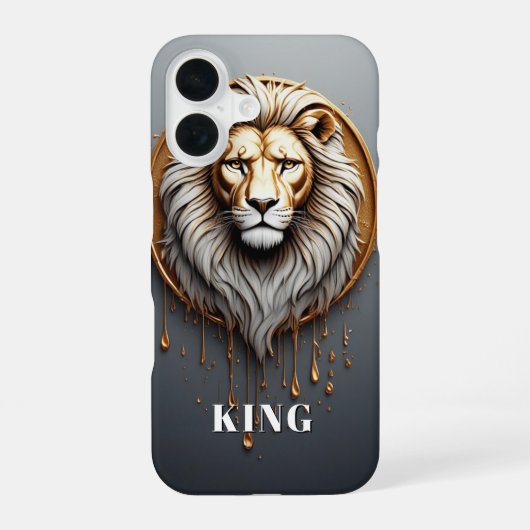 Coque iPhone 16 Lion doré sur mesure 🦁 (Verso)