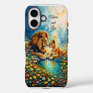 Coque iPhone 16 Lion Lioness chats sauvages nature amour faune
