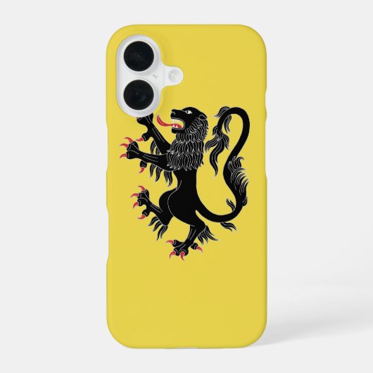 Coque iPhone 16 Lion rampant de sable (Verso)
