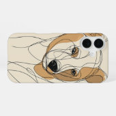 Coque iPhone 16 Lionne en ligne artistique (Verso Horizontal)