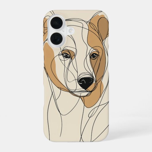 Coque iPhone 16 Lionne en ligne artistique (Verso)