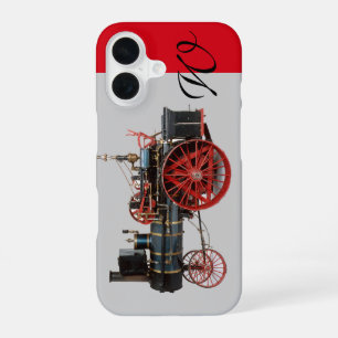 COQUE iPhone 16 LOCOMOTIVE À VAPEUR VINTAGE MONOGRAMME
