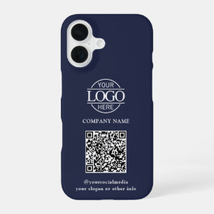 Coque iPhone 16 Logo & Code QR Entreprise Moderne Promotionnel