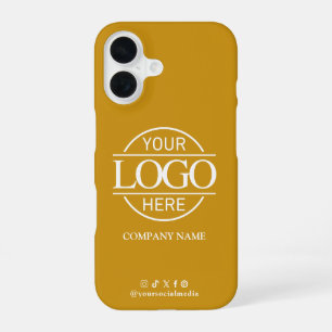 Coque iPhone 16 Logo d'entreprise et promotion moutarde sur les ré