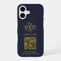 Logo d'entreprise moderne bleu et code QR promotio