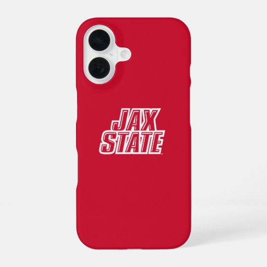 Coque iPhone 16 Logo d'état de Jacksonville State University JAX S (Verso)