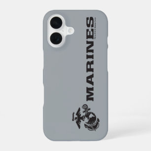 Coque iPhone 16 Logo en noir empilé USMC